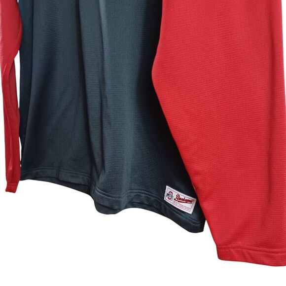 Ohio State Knit Shirt Mens Sz L Authentic Gray Red Quarter Zip Pullover Licensed - Picture 3 of 8